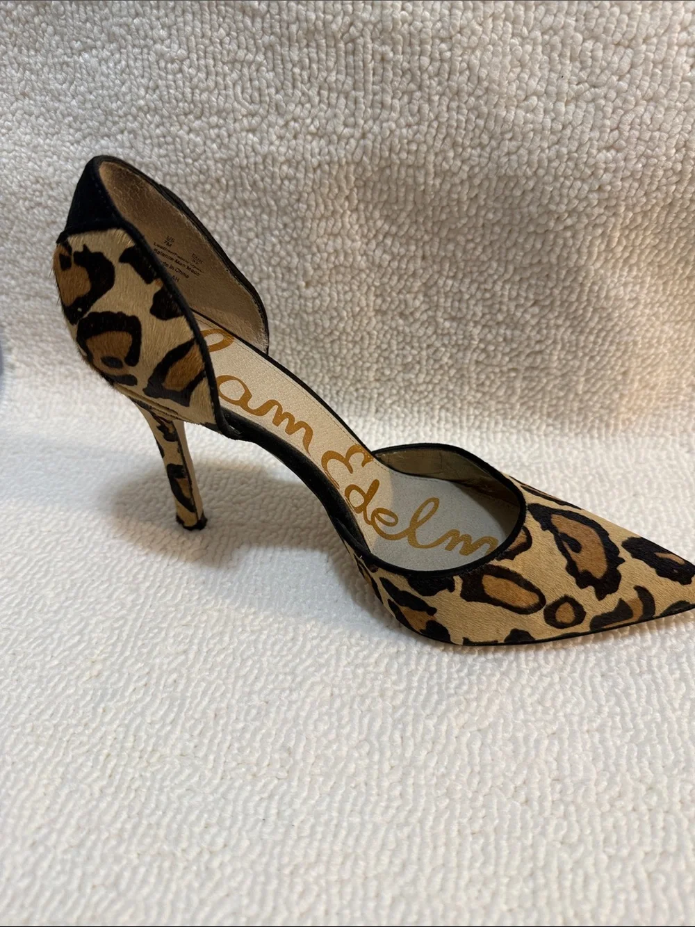 Sam Edelman Delilah Leopard Print D’Orsay Heels Pumps Size 7 M Leather